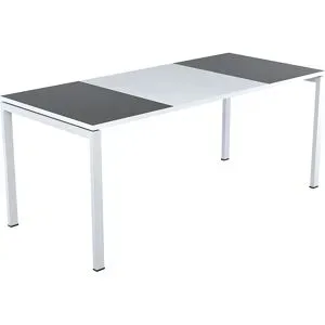 Schreibtisch easyDesk®, Höhe 750 mm, Breite 1800 mm, Plattenfarbe anthrazit / weiß EasyDesk