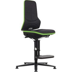 NEON Arbeitsdrehstuhl ESD, Gleiter, Aufstiegshilfe, Permanentkontakt, Stoff, Flexband grün bimos