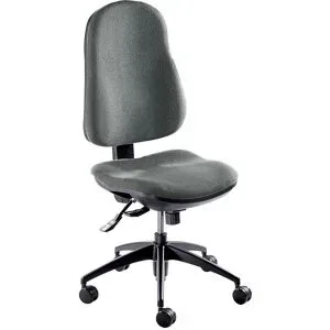 Bürostuhl, Punktsynchron-Mechanik, ohne Armlehnen, Bezug grau eurokraft pro