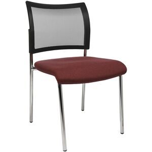 Besucherstuhl, stapelbar, 4-Fuß, Netz-Rückenlehne, VE 2 Stk, bordeaux Topstar