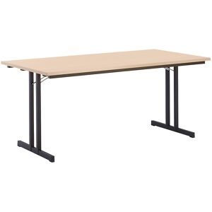 kaiserkraft Klapptisch, mit extrastarker Platte, Höhe 720 mm, 1800 x 800 mm, Gestell schwarz, Platte Buche-Dekor