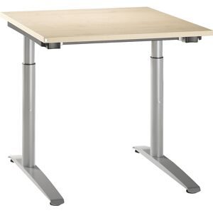 kaiserkraft HANNA - Schreibtisch mit C-Fußgestell, höhenverstellbar 650 - 850 mm, Breite 800 mm, Ahorn-Dekor