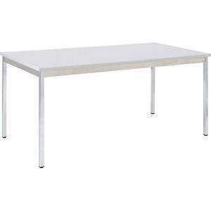 Mehrzwecktisch, rechteckig, BxH 1200 x 740 mm, Tiefe 600 mm, Platte lichtgrau, Gestell verchromt eurokraft basic