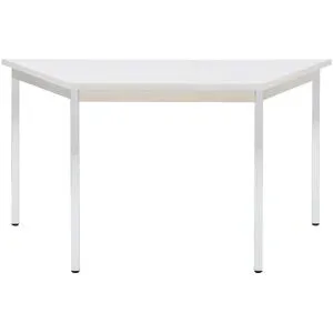 Mehrzwecktisch, trapezförmig, HxBxT 740 x 1200 x 600 mm, Platte lichtgrau, Gestell verchromt eurokraft basic