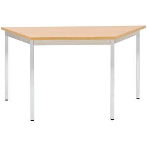 Mehrzwecktisch, trapezförmig, HxBxT 740 x 1200 x 600 mm, Platte Buche-Dekor, Gestell verchromt eurokraft basic