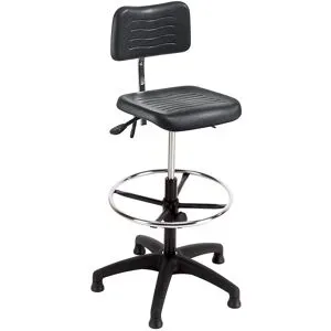 Arbeitsdrehstuhl PU-Schaum, mit Gleitern und Fußring, Höhenverstellbereich 620 - 870 mm meychair