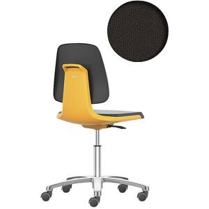 Arbeitsdrehstuhl LABSIT, Fünffuß mit Rollen, Sitz mit Stoffbezug, orange bimos