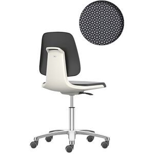 Arbeitsdrehstuhl LABSIT, Fünffuß mit Rollen, Sitz Supertec, weiß bimos