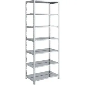 Akten-Schraubregal, verzinkt, Regalhöhe 2200 mm, doppelseitig, Grundregal, Breite x Tiefe 750 x 600 mm hofe