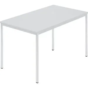 kaiserkraft Rechtecktisch, Vierkantrohr beschichtet, BxT 1200 x 800 mm, grau / grau