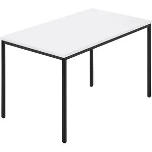 kaiserkraft Rechtecktisch, Vierkantrohr beschichtet, BxT 1200 x 800 mm, weiß / anthrazit
