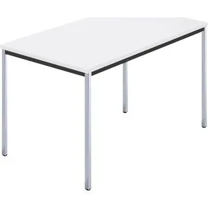 kaiserkraft Rechtecktisch, Vierkantrohr verchromt, BxT 1200 x 800 mm, weiß