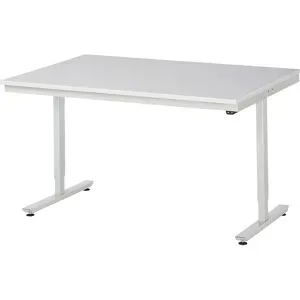 Rau Arbeitstisch Adlatus, elektrisch höhenverstellbar, 22 mm Spanplatte mit Melaminbelag, bis 150 kg, B 1500 x T 1000 x H 720-1120 mm, lichtgrau