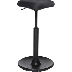 Hocker SITNESS H, Modell H1, mit Triangelsitz, Bezug schwarz-gemustert, Sohle schwarz Topstar