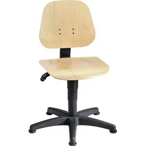 Arbeitsdrehstuhl 9650, Buchenschichtholz, Gleiter, natur lackiert