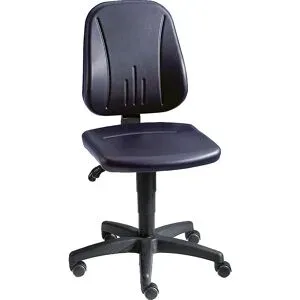 Arbeitsdrehstuhl 9653, Kunstleder, Rollen, schwarz
