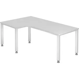RENATUS - Schreibtisch, Winkeltisch, Breite 2000 mm, alusilber / lichtgrau eurokraft pro