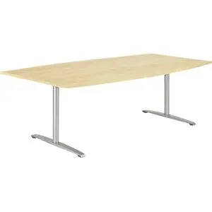 kaiserkraft THEA - Besprechungstisch, mit T-Fußgestell, Breite 2200 mm, Dekor Ahorn