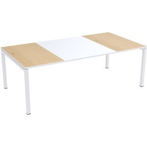 Konferenztisch easyDesk®, HxBxT 750 x 2200 x 1140 mm, weiß/Buche-Dekor EasyDesk