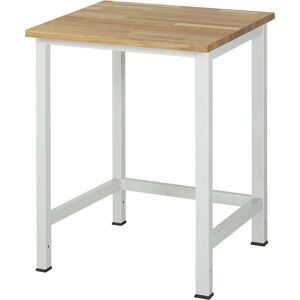Arbeitstisch für Arbeitsplatzsystem Serie 900, Höhe 825 - 1025 mm, Buchenplatte massiv, Breite 750 mm RAU
