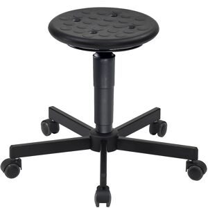 Arbeitsdrehhocker, Gasfeder-Höhenverstellung, Ringauslösung, Sitz aus PU-Schaum, mit Rollen meychair