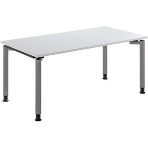 kaiserkraft THEA - Schreibtisch mit 4-Fußgestell, Höhe 680 - 820 mm, Breite 1600 mm, altweiß
