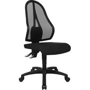 Bürostuhl OPEN POINT P, Netzrückenlehne schwarz, ohne Armlehnen, Sitzbezug schwarz Topstar