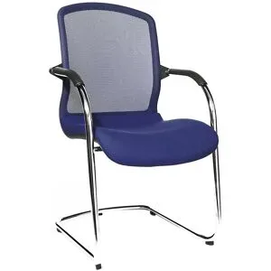 OPEN CHAIR - der Design-Besucherstuhl, Freischwinger mit Netzrücken, VE 2 Stk, royalblau Topstar