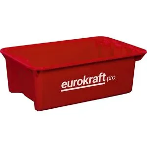 Drehstapelbehälter aus lebensmittelechtem Polypropylen, Volumen 6 l, VE 4 Stk, Wände und Boden geschlossen, rot eurokraft pro