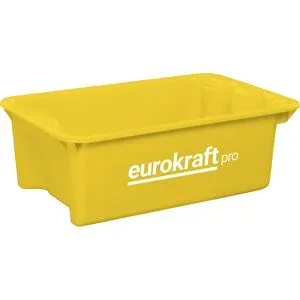 Drehstapelbehälter aus lebensmittelechtem Polypropylen, Volumen 6 l, VE 4 Stk, Wände und Boden geschlossen, gelb eurokraft pro
