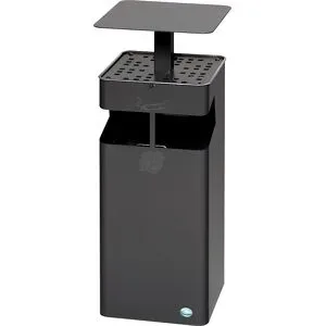 Abfallsammler/Ascher, mit Dach, Volumen 38 l, eisenglimmer VAR