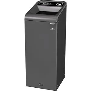 Recyclingstation Rubbermaid Configure, für Restmüll, 87 l, Magnetverbindung, B 495 x T 489 x H 975 mm, schwarz
