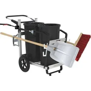 Abfallsammelwagen Easy Duo, mit 2 Abfallsammlern à 60 l und Geräten, LxBxH 1210 x 710 x 980 mm FLORA