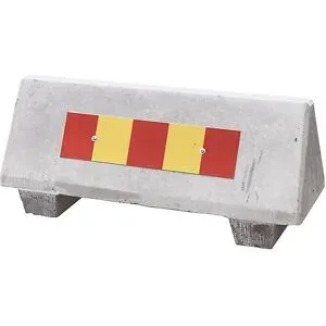 kaiserkraft Beton-Absperrung, LxBxH 1090 x 390 x 465 mm, VE 4 Stk, mit Reflektoren, grau