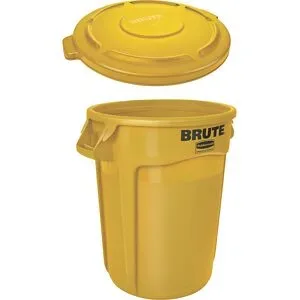 Universalcontainer BRUTE® mit Deckel rund, Volumen 121 l, gelb Rubbermaid