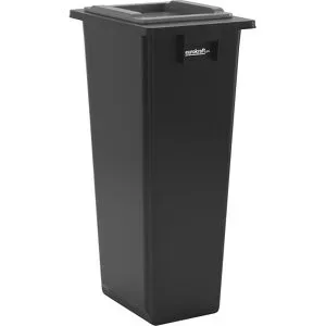 Wertstoffsammler, 1-fach-Sammler, 80 l, Rahmen schwarz, Deckel mit Schwingöffnung eurokraft pro