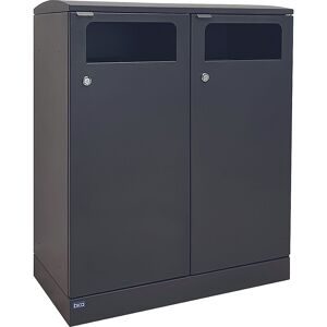 kaiserkraft Außenabfallsammler, Volumen 2 x 100 l, anthrazit