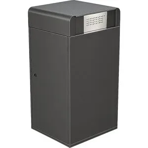 kaiserkraft Mülltonneneinhausung, eisenglimmer, für Volumen 120 l, mit Ascher