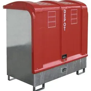 Gefahrstoffdepot mit GfK-Haube, für 2 x 200-l-Fässer, verzinkt eurokraft pro