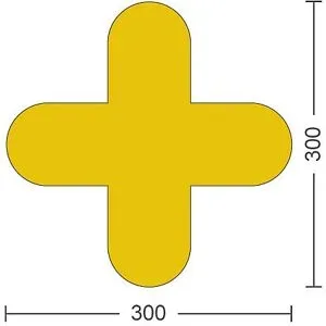 kaiserkraft PVC-Bodenmarkierungen, Typ Kreuz, VE 50 Stk, LxB 300 x 300 mm
