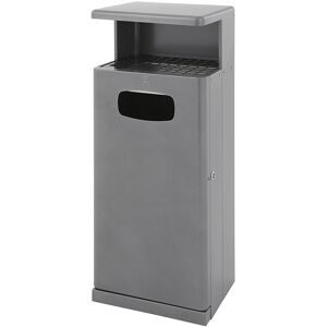kaiserkraft Abfallsammler mit Ascherdach, Aluminium, Volumen 55 l, BxHxT 345 x 1030 x 400 mm, anthrazit