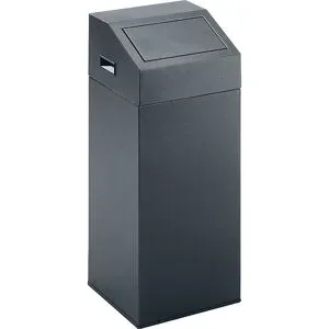 Wertstoffsammler, selbstlöschend, Volumen 45 l, BxHxT 320 x 790 x 320 mm, antik-silber eurokraft pro
