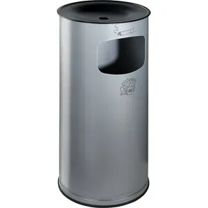 Sicherheits-Kombiascher, Stahlblech, Volumen 44 l, HxØ 710 x 355 mm, silber VAR