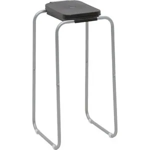 Müllsackhalter aus Stahl mit Kunststoffdeckel, für Volumen bis 120 l, Standgestell, Deckel schwarz eurokraft basic