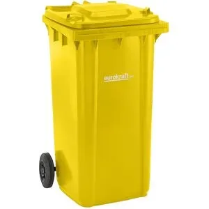 Mülltonne aus Kunststoff DIN EN 840, Volumen 240 l, BxHxT 580 x 1100 x 740 mm, gelb eurokraft pro