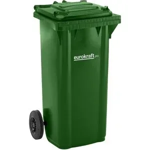 Mülltonne aus Kunststoff DIN EN 840, Volumen 120 l, BxHxT 505 x 1005 x 555 mm, grün eurokraft pro