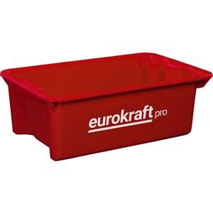 Drehstapelbehälter aus lebensmittelechtem Polypropylen, Volumen 13 l, VE 4 Stk, Wände und Boden geschlossen, rot eurokraft pro