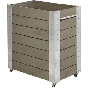 kaiserkraft Pflanzkasten mit Rollen, HxBxT 950 x 870 x 500 mm, graubraun, ab 3 Stk