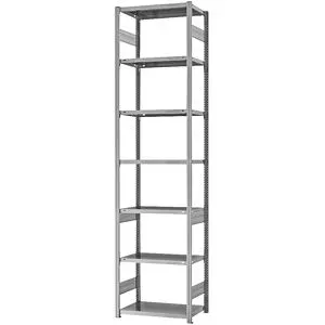 Steckregal, Bauart leicht, doppelseitig, HxBxT 3000 x 750 x 400 mm, verzinkt, Grundregal eurokraft pro