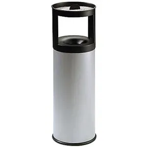 kaiserkraft Sicherheits-Kombiascher, flammverlöschend, Stahlblech, Volumen 25 l, HxØ 800 x 250 mm, grau